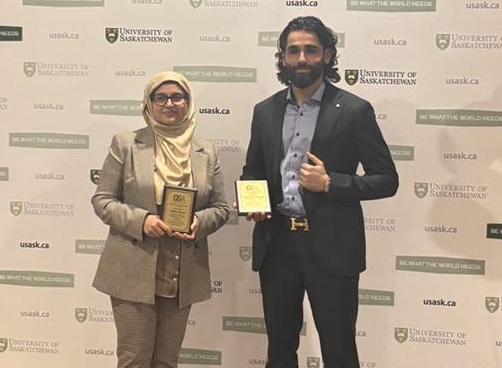 Sidra Usair and Ibrahiem Essalah at the GSA Awards ceremony
