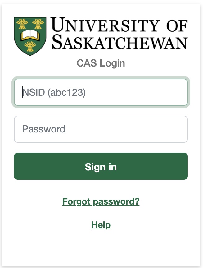 CAS login window