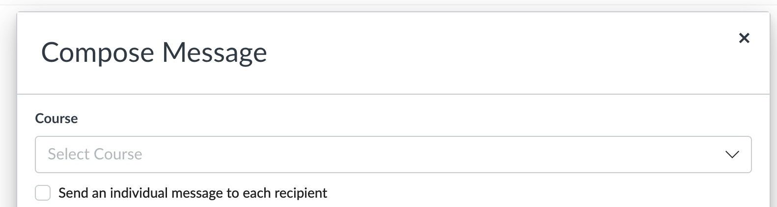 Select a course in the Inbox